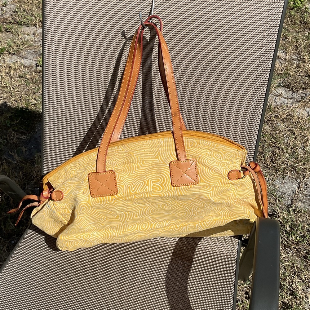 Dooney & Bourke Stylish Yellow with leather trim, Dooney Newaves Bag - Picture 1 of 8